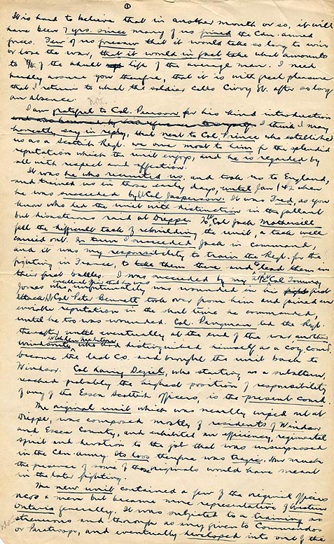 Text of a speech (first page) delivered by Bruce Macdonald 