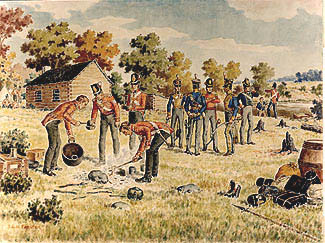Encampment at Dolsen's Farm, Oct. 2, 1813, by Forster