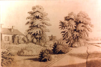 Sketch of the Commandant's house by Catherine Reynolds.