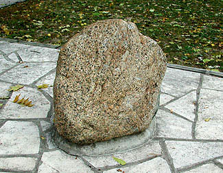 Tecumseh is said to have stood on this rock when he gave his speeches