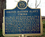 Historic plaque for Matthew Elliott