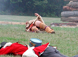 Re-enactment of the death of Tecumseh
