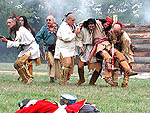 Natives carry the body of Tecumseh