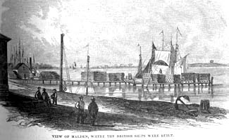 Sketch of the shipyard in Amherstburg by Lossing