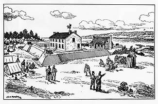 Sketch of Francois Baby's farm by Forster