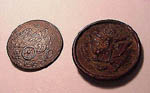 Close-up of American uniform buttons