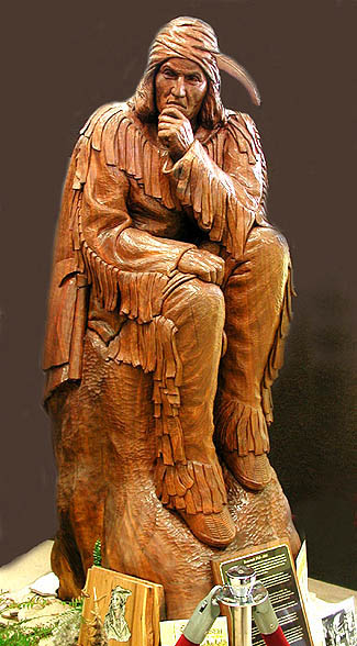 Statue of Tecumseh carved by Neil Cox