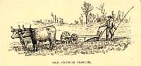 Old French plough, From "Memories of a Half-Century" by Bela Hubbard (G.P. Putnam's Sons, 1887)