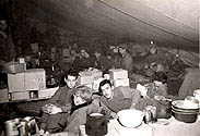 The enlisted men's sleeping quarters at the German prisoner of war camp