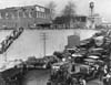 View of auto blockade from the underpass leading to Wyandotte St., 6 November 1945