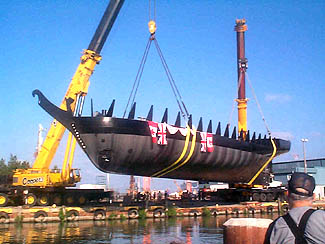 Launching the hull of the new H.M.S. Detroit