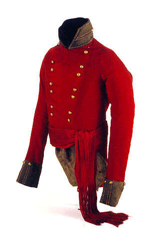 Francis Caldwell worked in the Indian Department during the War. This is his coat and sash.