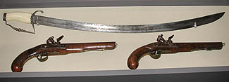 General Winchester's pistols and sword which he surrendered to Procter