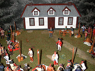 A diorama of a gift giving ceremony at the Amherstburg Indian Department