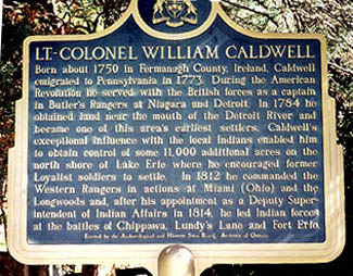 Historic plaque for William Caldwell