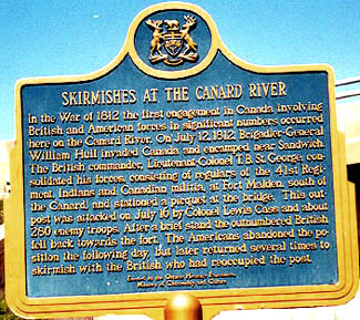 Plaque at the River Canard