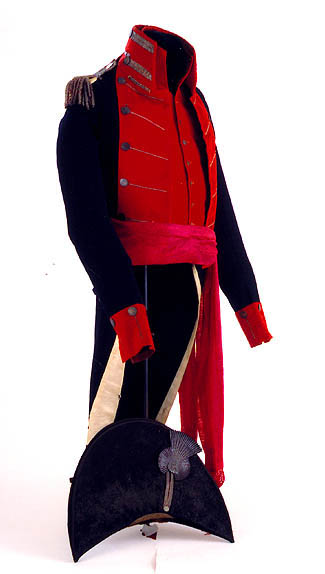 The uniform of U.S. Militia officer. Picture taken by David R. Barker